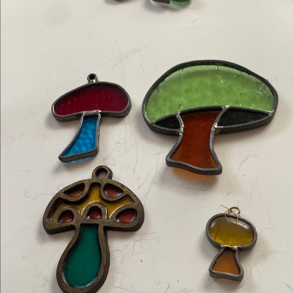 Stained Glass Mushroom Ornaments